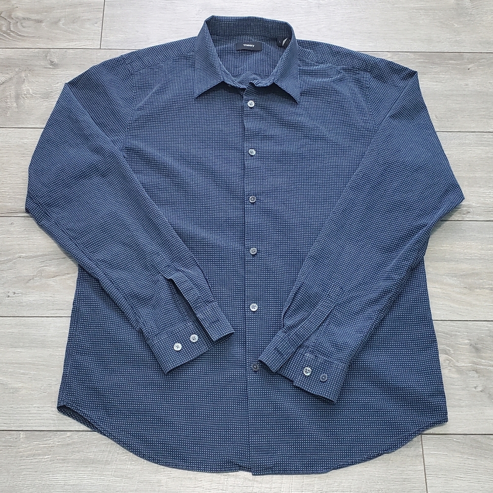 Theory mens button down long sleeve shirt